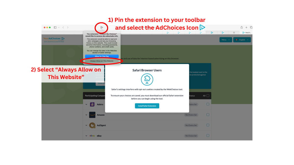 Always Allow on This Website